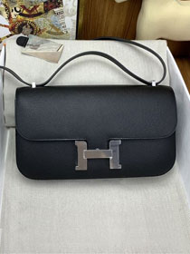 Hermes original epsom leather constance elan bag C024 black