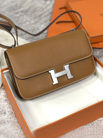 Hermes original epsom leather constance elan bag C024 gold brown