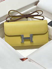 Hermes original epsom leather constance elan bag C024 lemon yellow