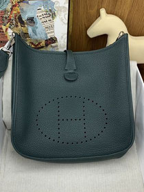 Hermes original togo leather evelyne pm shoulder bag E29 vert cypres 