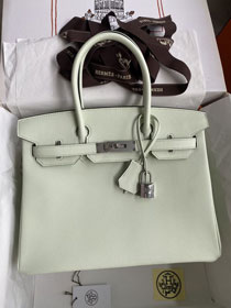 Hermes original epsom leather birkin 35 bag H35-3 vert fizz