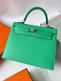 Hermes original epsom leather kelly 32 bag K32-1 vert comics