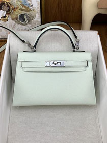 Hermes original epsom leather mini kelly 19 bag K0019 vert fizz