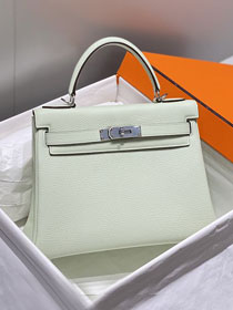 Hermes original togo leather kelly 28 bag K28 vert fizz