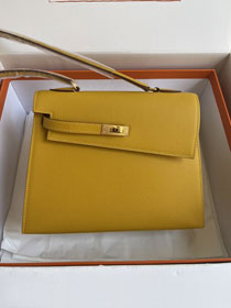 Hermes original epsom leather kelly sellier en desordre 20 KS0020 amber