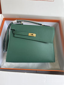 Hermes original epsom leather kelly sellier en desordre 20 KS0020 malachite