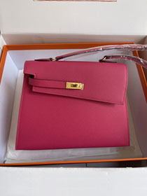 Hermes original epsom leather kelly sellier en desordre 20 KS0020 rose red