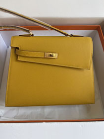 Hermes original epsom leather kelly sellier en desordre 25 KS0025 amber