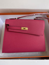 Hermes original epsom leather kelly sellier en desordre 25 KS0025 rose red