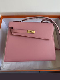 Hermes original epsom leather kelly sellier en desordre 25 KS0025 rose sakura