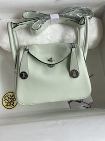 Hermes original togo leather mini lindy 19 bag H019 vert fizz