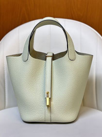 Hermes original togo leather picotin lock bag HP0022 vert fizz