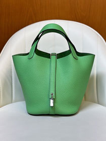 Hermes original togo leather small picotin lock bag HP0018 vert comics