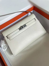 Hermes original chamkila leather kelly elan KE0028-5 white