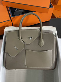 Hermes handmade original togo leather desordre birkin 30 HBD0300 grey etoupe