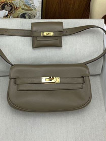 Hermes original swift leather kelly moove bag KM0019 grey etoupe