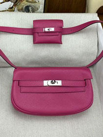 Hermes original swift leather kelly moove bag KM0019 rose purple 