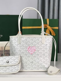 Goyard original calfskin&canvas reversible anjou mini bag GY0086-2 white