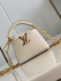 Louis vuitton original calfskin capucines micro bag M02132 beige