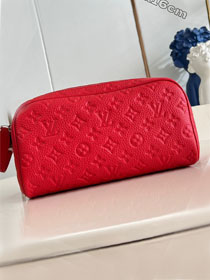 Louis vuitton original calfskin dopp kit toilet pouch M13009 red