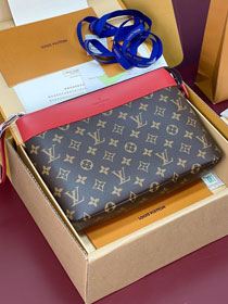 Louis vuitton original monogram canvas pochette voyage souple M13199 red