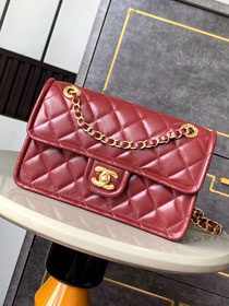 2025 CC original calfskin small flap bag AS4687 red