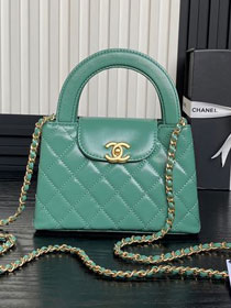 CC original calfskin mini shopping bag AS4416 green