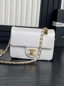 CC original grained calfskin mini flap bag AS5218 white