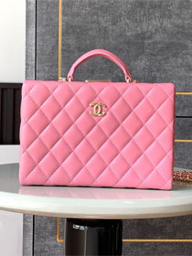 CC original lambskin box bag AS5168 pink