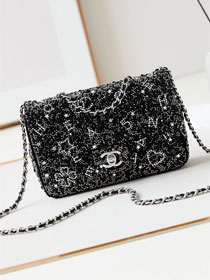 CC original sequins small flap bag AS4298 black