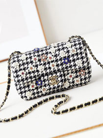 CC original sequins small flap bag AS4298 black&white