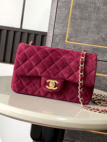 CC original suede calfskin mini flap bag A69900 bordeaux