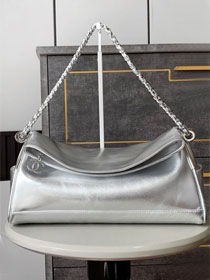 CC original calfskin large hobo bag AS5312 silver