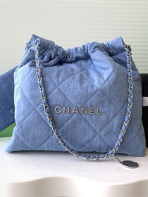 CC original denim 22 medium handbag AS3261 blue