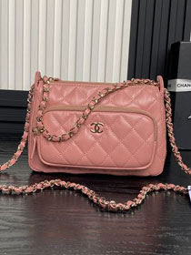 CC original lambskin clutch with chain AP4348 pink