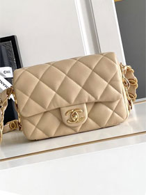 CC original lambskin mini flap bag AS5175 beige