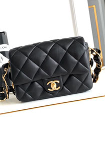 CC original lambskin mini flap bag AS5175 black