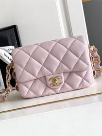 CC original lambskin mini flap bag AS5175 pink