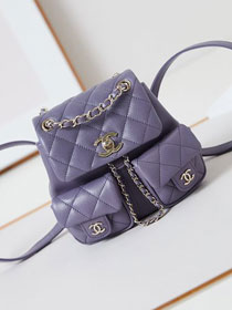 CC original grained calfskin small backpack AS3787 purple