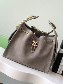 CC original suede calfskin small hobo bag AS5293 grey