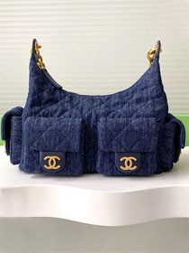 CC original denim large hobo bag AS5339 dark blue