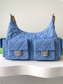 CC original denim maxi hobo bag AS5302 blue