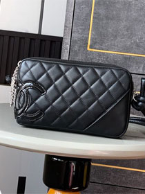 CC original lambskin small shoulder bag bag AS6328 allblack(patent logo)