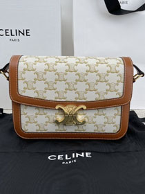 Celine original canvas medium triomphe bag 187363 white