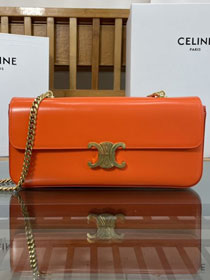 Celine original calfskin east west triomphe bag 197413 orange