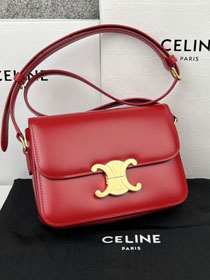 Celine original calfskin small triomphe bag 188423 red