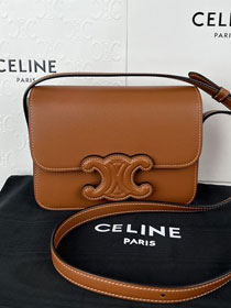 Celine original calfskin small triomphe bag 199223 tan