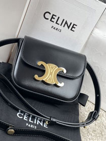 Celine original calfskin triomphe mini bag 101513 black