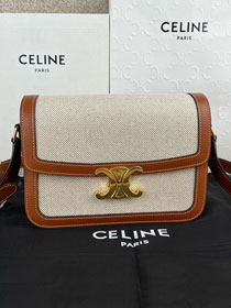 Celine original canvas medium triomphe bag 187363 natural