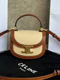 Celine original canvas mini besace bag 10L063 natural